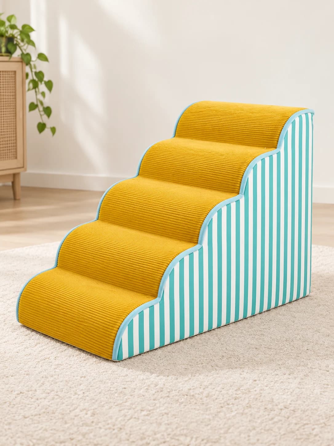 Hundetreppe mit Dekorbezug – 30 bis 55 cm