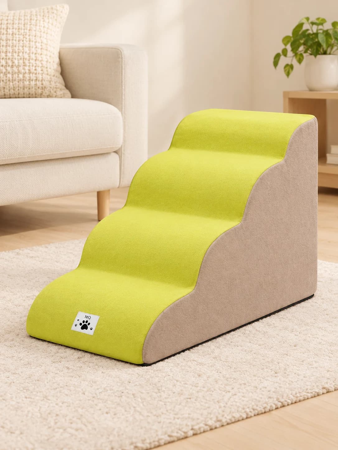 Hundetreppe mit glattem Bezug – 30 bis 46 cm