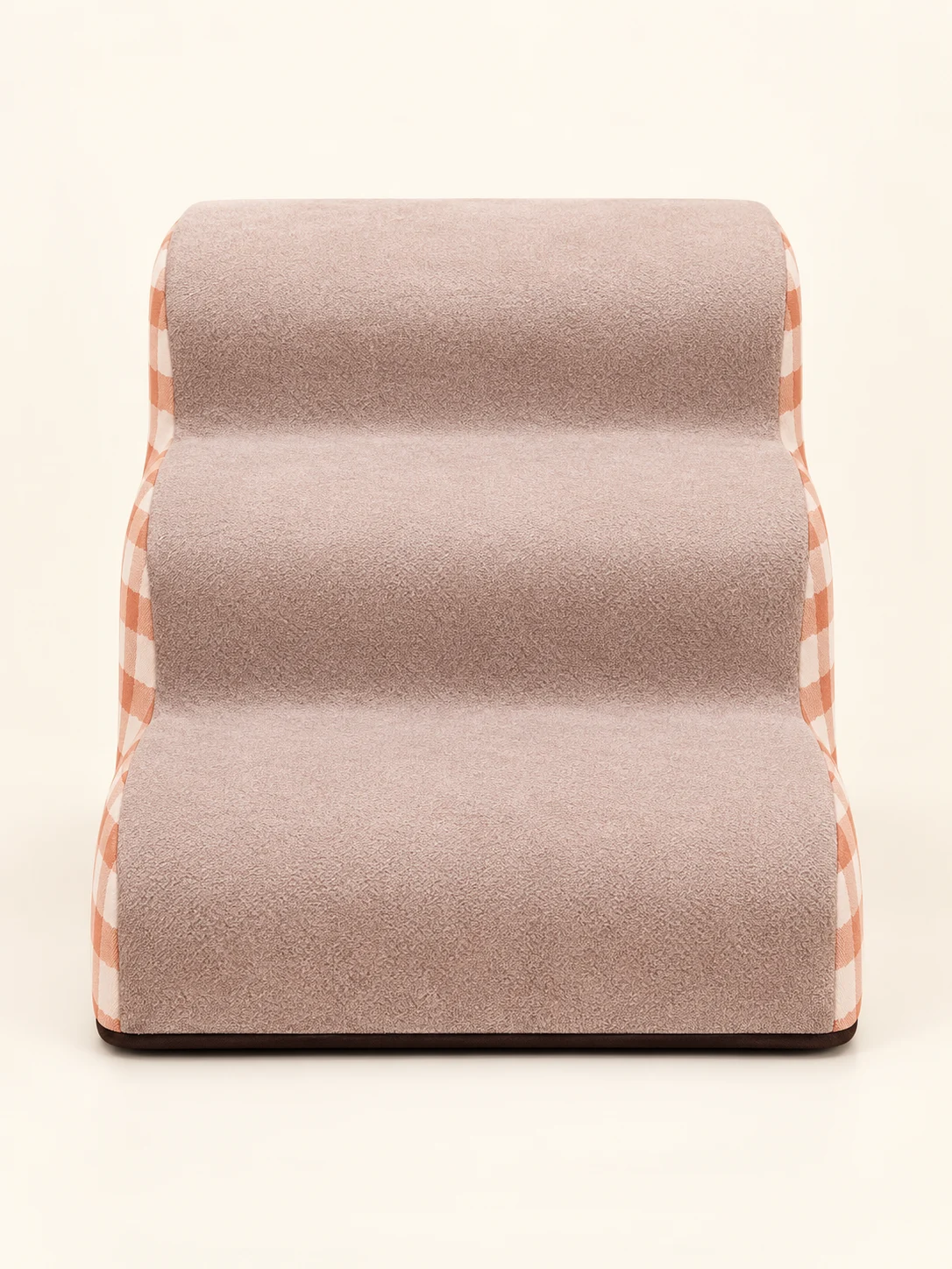 Referenzmodell: 3 Stufen · Beige kariert, von vorn – KI-generierte Illustration